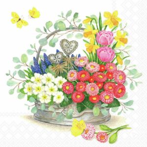 Lunchservett Spring Flowers Decoration