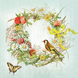 Lunchservett Wreath with Ribbon