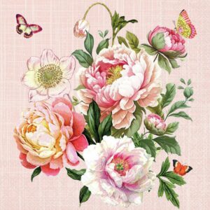Lunchservett Peony Bouquet