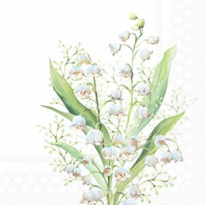 Lunchservett Lily of the Valley white