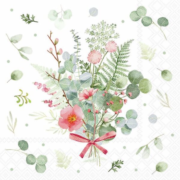 Lunchservett Eucalyptus and Fern Bouquet