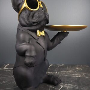 Dog Waiter 16" Black/Gold