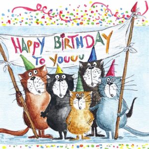 Lunchservett Cats bithday