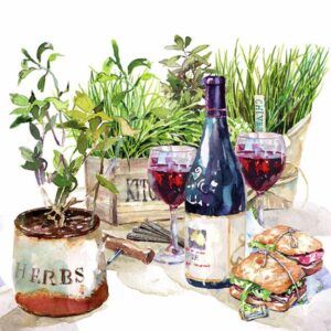 Lunchservett Wine & Herbs