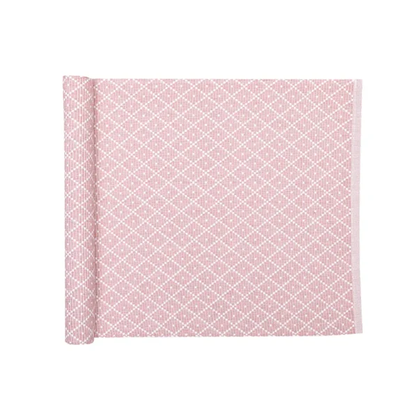Löpare Ella 33*120 Ljusrosa/vit