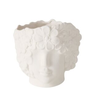 Vase Iona face 14cm white