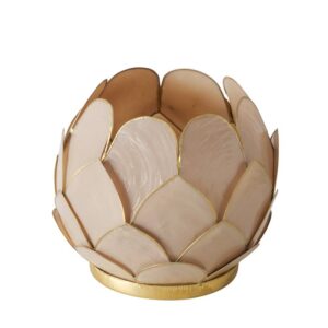 Windlight Zibali 17,5cm Capiz beige