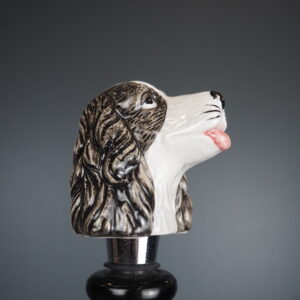 Bottle Stopper Dog grey/white
