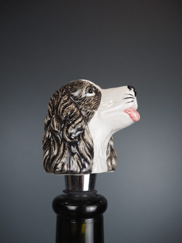 Bottle Stopper Dog grey/white