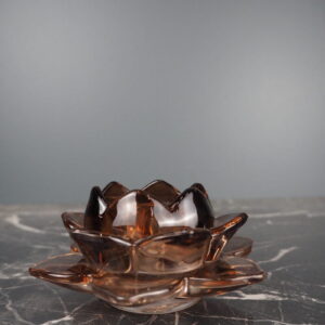 Lusina glass candleholder amber