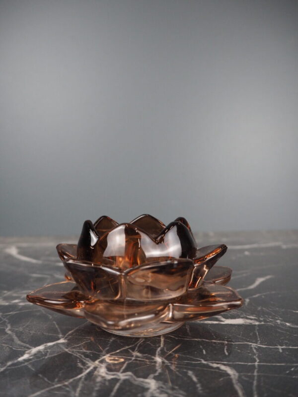 Lusina glass candleholder amber