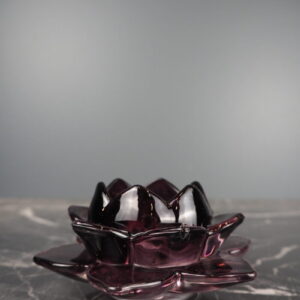 Lusina glass candleholder maroon