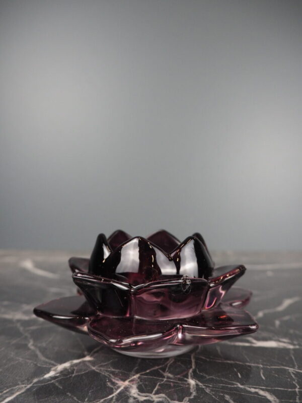 Lusina glass candleholder maroon