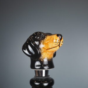 Bottle Stopper Dog black/orange